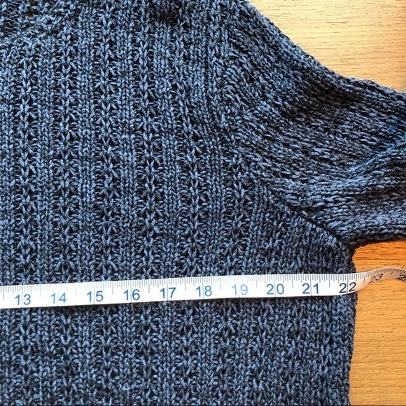 J. Jill Sweater Womens Large Blue Open Knit Marled Long Sleeve Scoop Neck - Picture 6 of 8